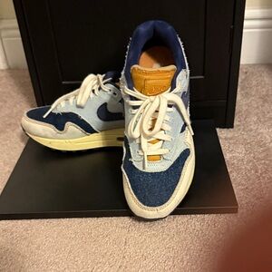 Nike Denim and Navy Air Max Sneakers with Tan Accent